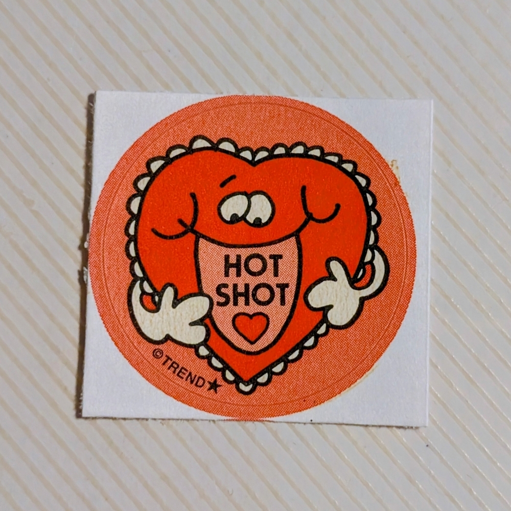 10/$25 Cinnamon Heart "Hotshot" Scratch & Sniff Retro Reward Sticker